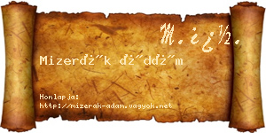 Mizerák Ádám névjegykártya